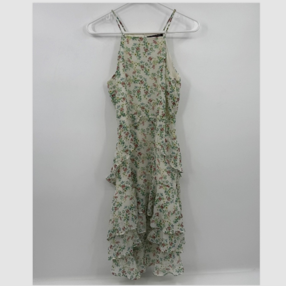 Banana Republic Dress Women 4 Petite White Floral Feminine Cottage Sleeveless